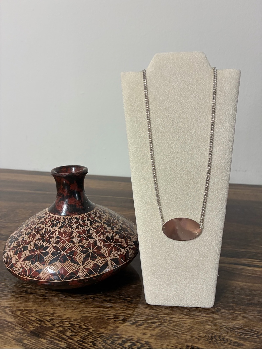 Sterling Silver Oval Pendant Necklace